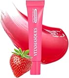 Vitamasques Lip Butter Balm Strawberry, Korean Lip Balm - Peptide Lip Treatment - Lip Balm Hydrating - Light Tinted Lip balm - Made in Korea - 0.33 fl.oz