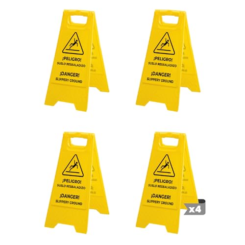 Señal de Suelo Mojado en Caballete, Cartel Suelo Mojado, Cartel de Aviso Plegable - Prevención y Seguridad - Caballete Señalización Suelo Resbaladizo, Señal de Suelo Mojado - 62cm (4)