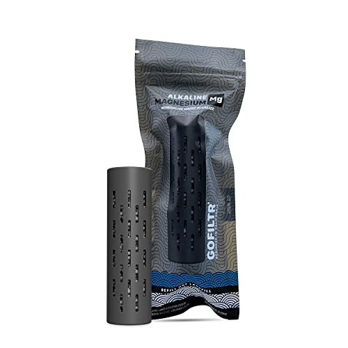 GOFILTR Magnesium Alkaline Water Infuser | 9.5pH Any Bottle + Electrolytes - 750 Refills / 3 Months. Natural Ionized Mineral Infuser (1 Pack Sleeve)