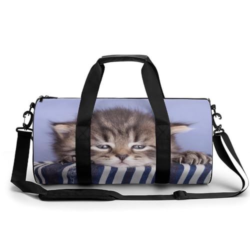 Sac de gym chaton endormi étanche et spacieux pour le week-end
