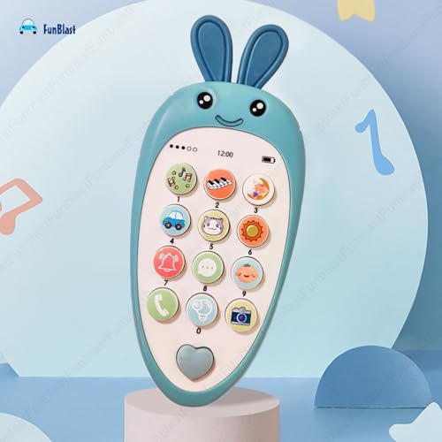 Image of FunBlast Cartoon Musical Mobile Phone for Kids, Mobile with Light & Sound Toys for Babies | Educational Toys for Kids 3+ Years /Boys /Girls-1 Unit (Blue)