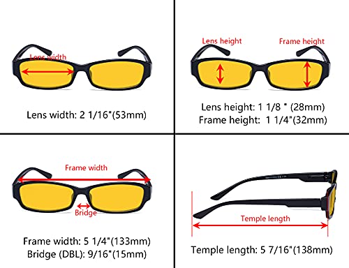 Image of Eyekepper 4-pack Reading Glasses Blue Light Blocking for Women Amber Tinted