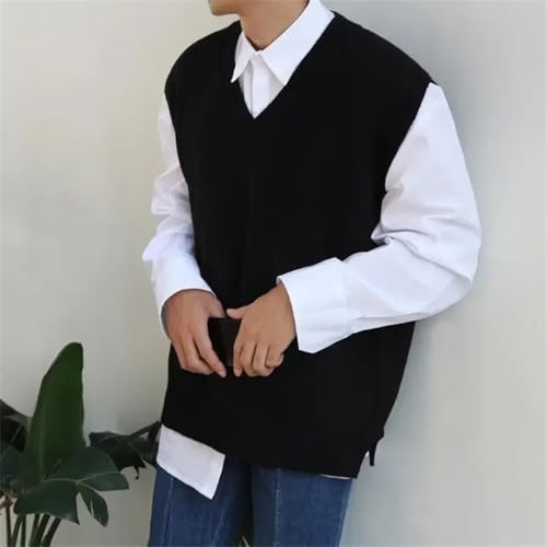 Men's Knit Sweater Vest V-Neck Sleeveless Pullover Winter Open Front Casual Sweater4