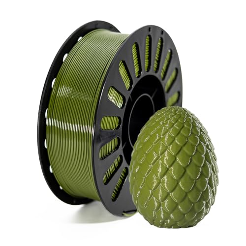 PETG 3D Printer Filament 1.75mm, 1kg (2.2lbs), Dimensional Accuracy ±0.03mm, Vacuum Sealed-Army Green