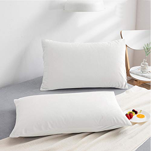 Image of NTBAY 2 Pack Zippered Velvet King Pillowcases, Super Soft and Cozy Luxury Fuzzy Flannel Pillow Cases with Zipper, 20x36 Inches, White