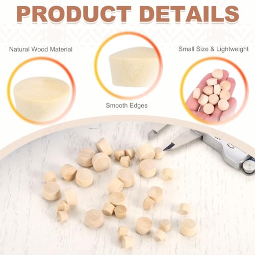 QUARKZMAN 50 STK Holzstopfen 19/32 Flachkopf Holzstopfen Für Schraublöcher Holzschraublochabdeckungen Für Möbel Schränke DIY Projekte Sortiment