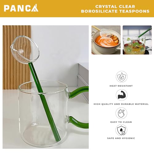 Image of PANCA Glass Stirring Spoon, Heat Resistant Crystal Clear Borosilicate, Multipurpose (Set of 1, 26cm)
