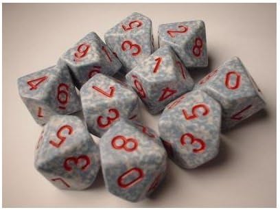 Chessex Dice Sets: Air Speckled - Ten Sided Die d10 Set (10)