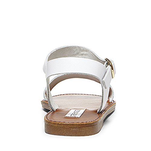 Steve Madden Women's DONDDI Sandal, white leather, 7.5 M US
