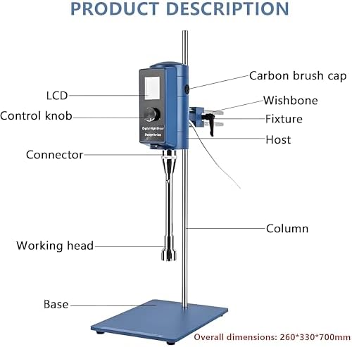 High-Speed Homogenizer 500W Digital Mixer, Shear Emulsification Machine 2000-28000RPM for Efficient Mixing & Dispersion in Paints, Cosmetics & More - Lab Equipment