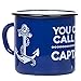MUGSY.de Tasse rétro en émail bleu marine avec motif ancre marine pour les amateurs de capitaines, de navigateurs et de bateaux 330 ml