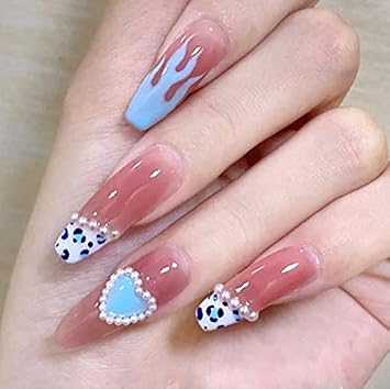 24Pcs Nail Art Ballerina Fake Nail Tips Full Cover Coffin Press On Nails Nail Set Fake False Tips