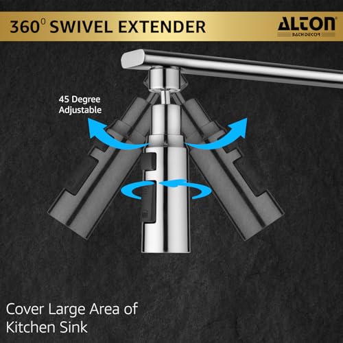 Image of ALTON, ALD860, ABS, 3-Function, Tap Extender for Kitchen Sink | 360 Degree Rotation | Kitchen Faucet Sprayer | Fits F22, M24 mm taps and Pull-Down Sprayer | Chrome