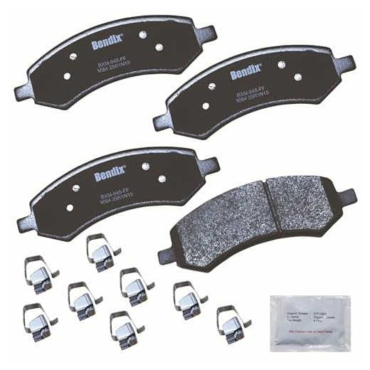 Bendix Premium Copper Free CFM1084 Semi-Metallic Brake Pad (with Installation Hardware Front)