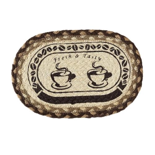 MYCENSE プレースマット 手織り ランチョンマット 麻ロープ製 ディナーマット 素朴 鍋敷き 印刷パターン テーブルマット 頑丈 滑り止め テーブル保護 カフェ 結婚式に適用, S