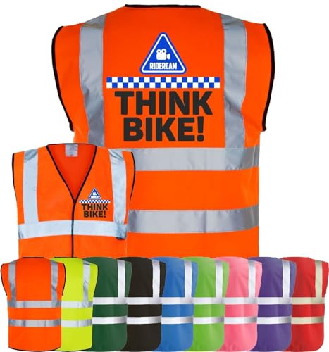 Corporate Togs - Corporate Togs THINK BIKE RIDERCAM Safety Waistcoat - MOTORBIKE BIKER High Visibility Safety Vest, Fastening and Fully EN471 | Personal Protective Equipment