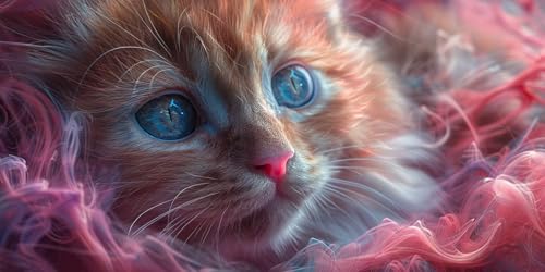 Diamond painting adulte chat 40x80cm avec broderie diamant kit complet et accessoires de loisirs