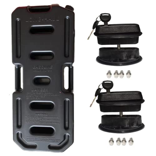 20L/30L 5/7.9 gallon Practical Long-Haul Diesel Fuel Tank Can Pack For Offroad SUV ATV Motorcycle Tricycle Fuel Container Can be used as emergency escape board Includes anti-theft mounting bracket (Black,20L)