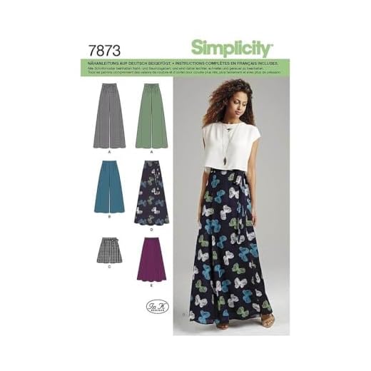 Simplicity 1069 Taille D5 4/6/8/10/30,5 cm Patrons de Jambe Large Pantalon ou Short et Patron de Couture Jupes en 2 Longueurs