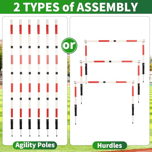 Soccer Agility Training Poles Equipment with Bag, 6 Agility Poles, 3 Horizontal Sticks,1 Agility Ladder with Bag, 10 Soccer Cones, Multifunctional Speed Training Equipment for Youth Adults by Tansheep - Image 2