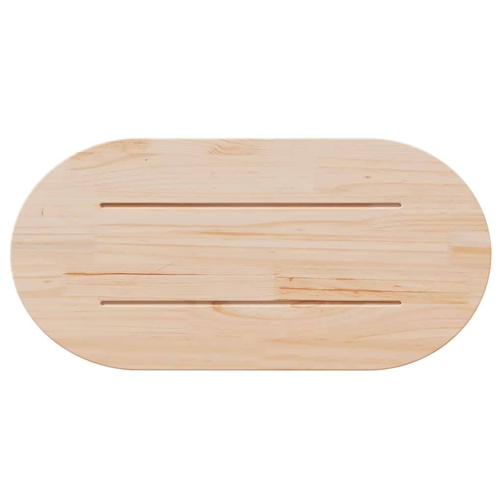 Genérico Tablero de Mesa Ovalado de Madera Maciza de Pino 80x40x2,5 cm,Mobiliario,Accesorios para mesas,Tableros para mesas,824350