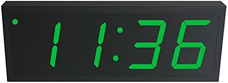 TimeMachines Precision Digital PoE Clock, 4“ x 4 Green Digits, Black Case