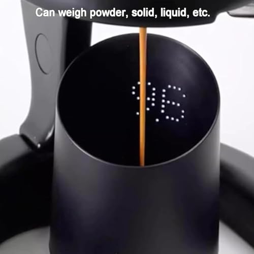 Báscula de café con taza dosificadora, capacidad recargable USB-C de 60 g, pantalla LED oculta para medición de expreso y líquidos, diseño compacto fácil de transportar
