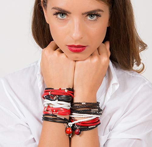 Image of EVELYN BROOKS Macrame Adjustable & Easy to Wear UNISEX Bracelet - Gold & Silver Finish- Friensdhip /Love Good Luck Bracelet - w /Meaningful Huayruro Seed Beads - Great Gifts for HIM & for HER
