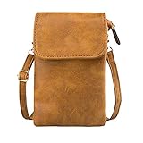 [Meizi Yin] 艶消し スマホポーチ ミニバッグ ポシェット 斜めがけ レディース 移動できるポケット 身軽に 女性用 携帯ウォレット ブラウン