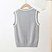 Boys Girls Sweater Vest, V-Neck Sweater Tank Tops Knitted Cotton School Uniform Vest for Winter 3-15 Years Gray