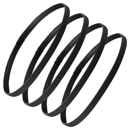 Non-Slip Silicone Headband,MH MOIHSING Lightweight Sports Headbands Elastic Sweat Band, Athletic Skinny Headbands for Women Men- Silicone Grip Hairband Mini Sweat Band for Working Out (4Pcs)