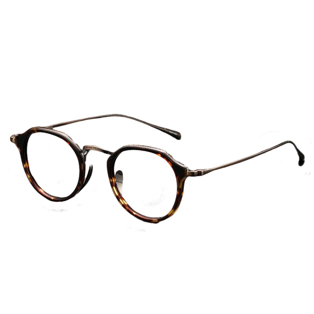 Okulary z oprawką z octanu tytanu, męskie, vintage, damskie (brąz trotoise)