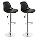 Turefans 2/4/6PCS, sgabelli Bar, sgabelli Cucina, Sedia Alta da Bar, Rotazione 360 °, Altezza Regolabile (Nero, 2)