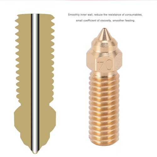 K1-Düsen, 10 Stück 3D-Drucker-Extruder-Messingdüsen für K1, für CR M4, für Vyper, für Kobra, für Sovol Sv06 Plus, für Sv07, Hohe Temperaturbeständigkeit, Verschleißfest