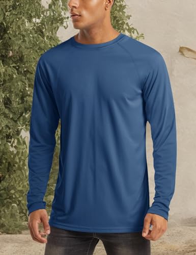 Image of MAGCOMSEN Men's Long Sleeve Shirts UPF 50+ UV Sun Protection Athletic Shirts for Hiking Running Workout Rash Guard