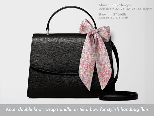 Liberty London Scarf -Choose Length - "Strawberry Thief" Pink William Morris Skinny Scarf Tie Headband, Handbag/Purse flair - Silky Tana Lawn Cotton - Choose Length4