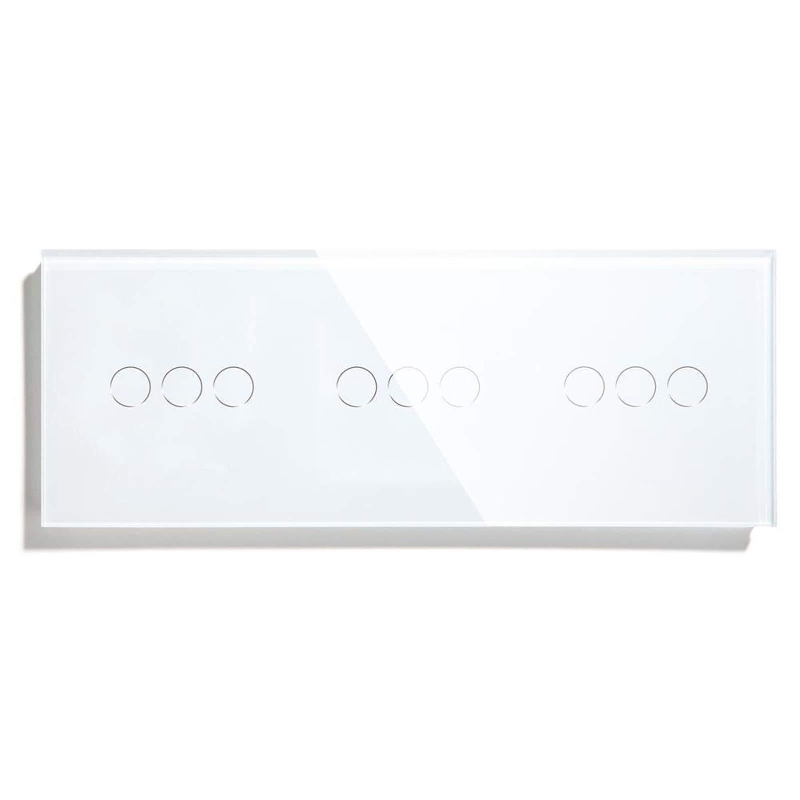 Interruttore della luce da parete con pannello in vetro Smart Touch 9 Gang 1 via Multicolor 300W(White 9gang)