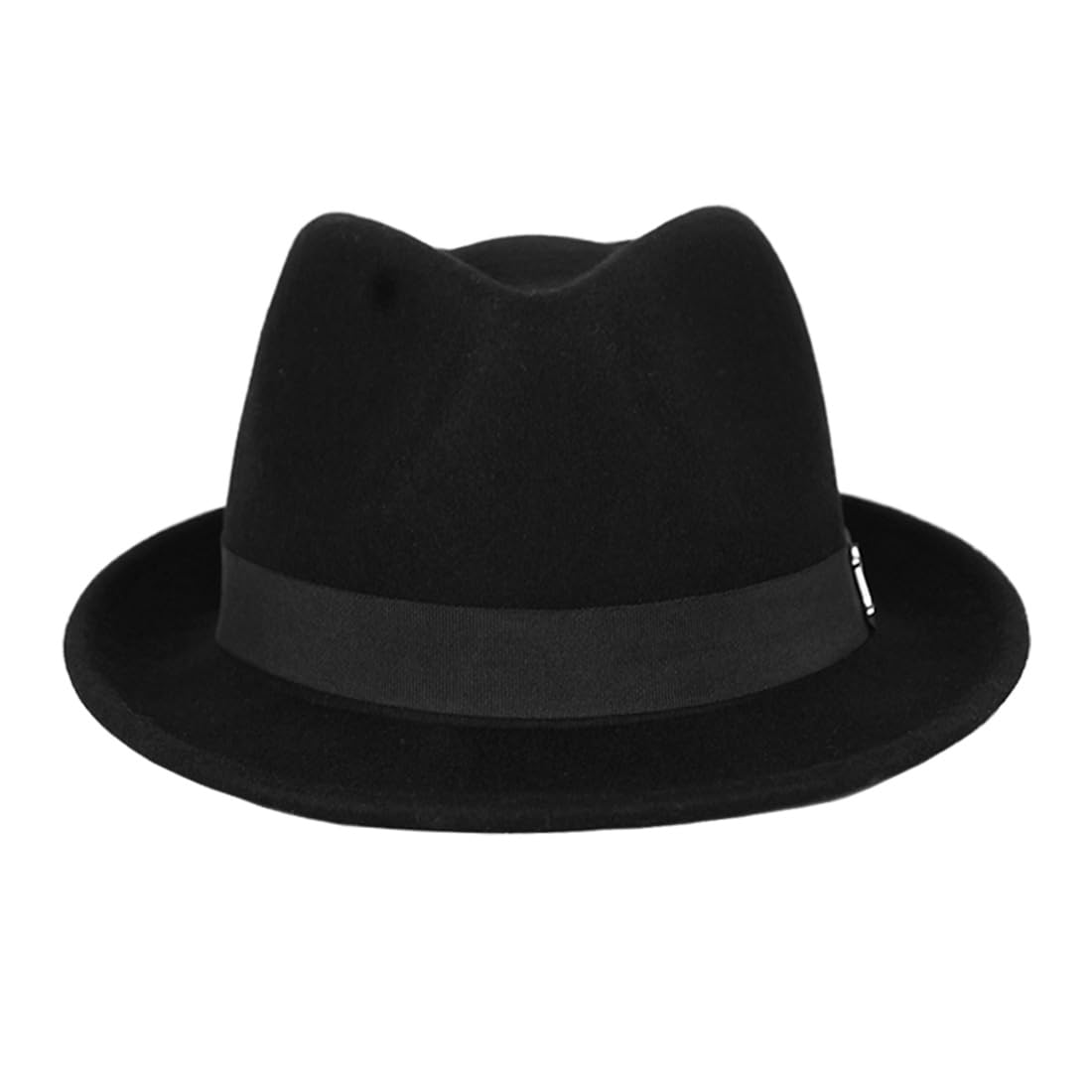 FREEBIRD99 Chapeau Fedora Panama 100 % feutre de laine à bord court pour homme et femme
