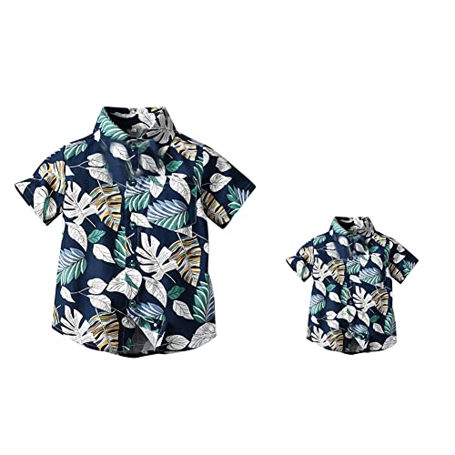 Image of Daddy and Me Matching Outfits Hawaiian Father and Son Matching Shirts for Family Photoshoot Summer Men Boys Father's Day Tops