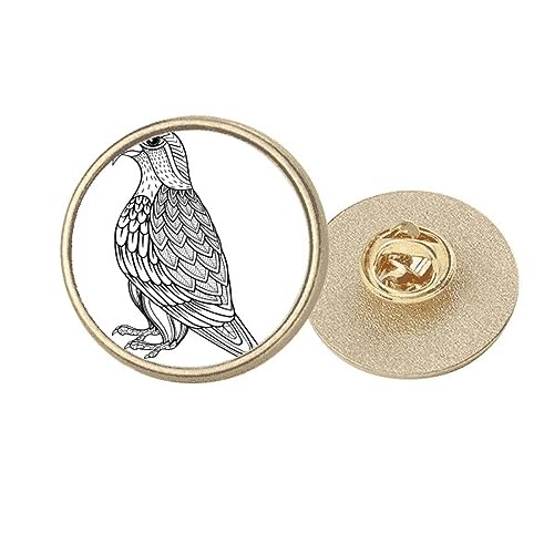 Broche peinture d'oiseau en métal doré M idéale pour vos tenues de bureau