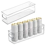 iDesign Stackable Fridge Bin with Handles - Ideal for Freezer or Pantry, Set of 2, Clear, Made in USA