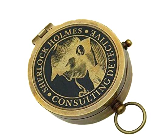 Brújula de bolsillo de latón Sherlock Holmes con funda de cuero – Coleccionable de detective consultor miniatura 5