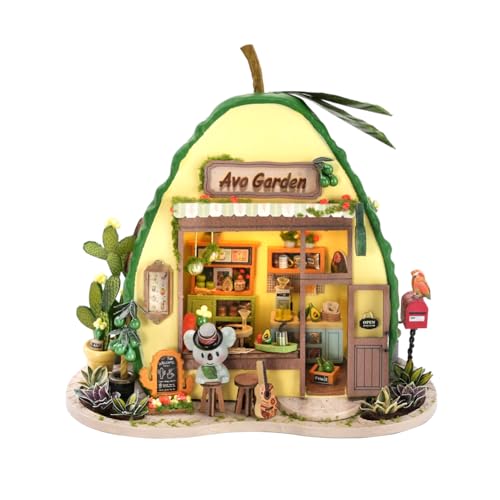 DIY Forest Fruit Town Mini Dollhouse Kit Adult Assembly Kit 3D Wooden Puzzle Creative Home Decor (Koala's Fresh Milk Shop)