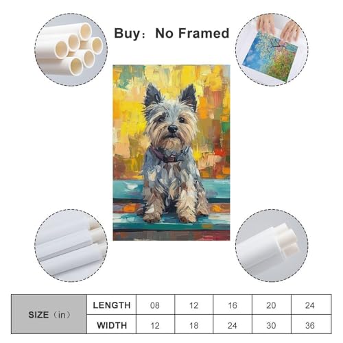 Cadeau Westie tableau decoration murale anniversaire peintre