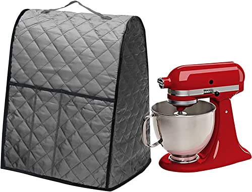 XIFEPFR Stand Mixer Cover, Dust Proof Cover with Pockets and Organizer Bag for Kitchen Mixer Accessories, Compatible with KitchenAid, Sunbeam, Cuisinart, Hamilton Mixer, Grey