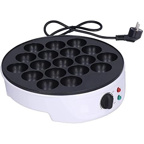 Hapivida 18-Loch Takoyaki Maker Tragbare Octopus Ball Mini Elektrische Backform Pfannkuchenmaschine Maschine Heimbedarf zum Frühstück 220-240V(EU Plug) Cover