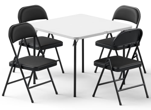 Folding Table and Chairs Set for 4, 36 Inch...