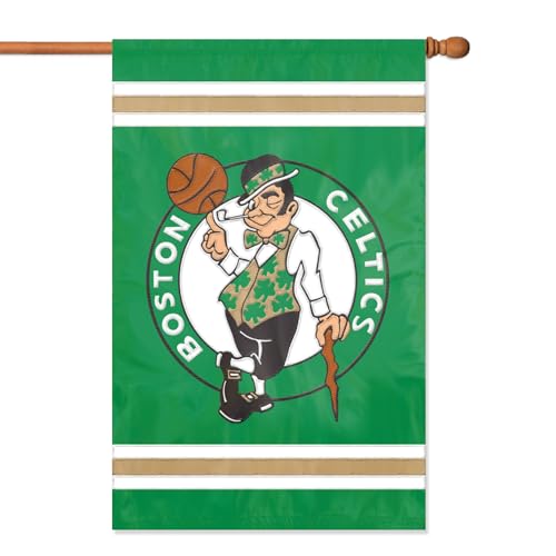 Party Animal NBA Team Flag, 44” x 28” Double-Sided, Weather-Resistant Nylon Flag for Indoor & Outdoor Use, Boston Celtics Party Animal NBA Team Flag, 44” x 28” Double-Sided, Weather-Resistant Nylon Flag for Indoor & Outdoor Use, Boston Celtics