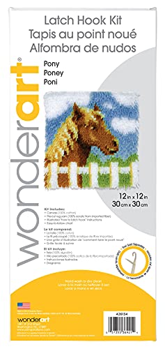 Image of Wonderart Pony Latch Hook Kit, 12 inch X 12 inch