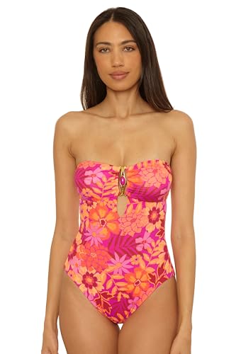BECCA Women's Copacabana Bandeau One Piece Swimsuit, Adjustable, Bathing Suits